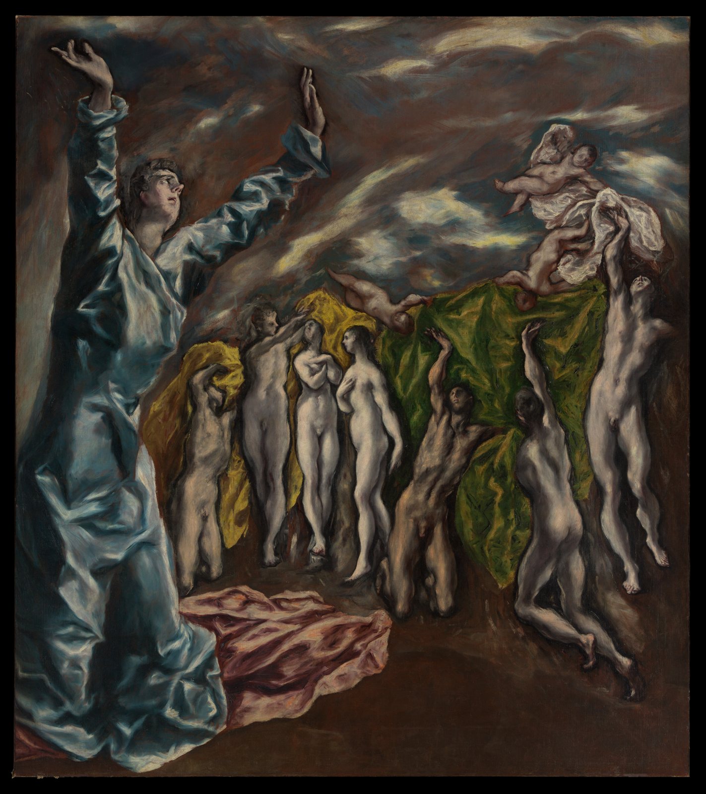 La visión de san Juan · hacia 1608–1614 · Óleo sobre lienzo · 222,3 × 193 cm (con bandas añadidas, 224,8 × 199,4 cm; recortado por arriba) · The Metropolitan Museum of Art, Nueva York (inv. 56.48)